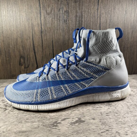 Nike Free Flyknit Mercurial Sneakers Men’s Shoes size 11.5 Gray/Blue 805554-003 - Picture 4 of 10